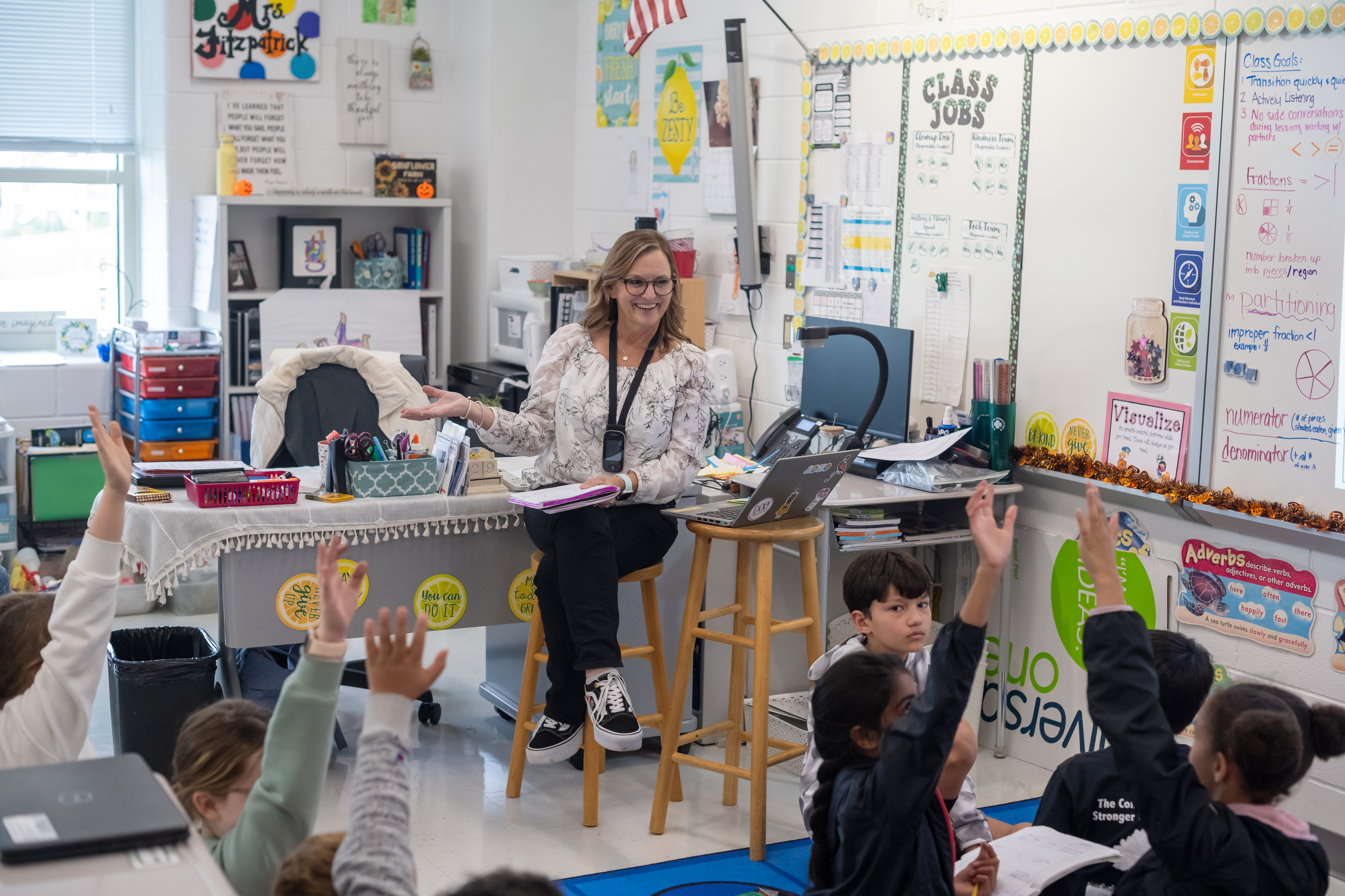 teacher with students